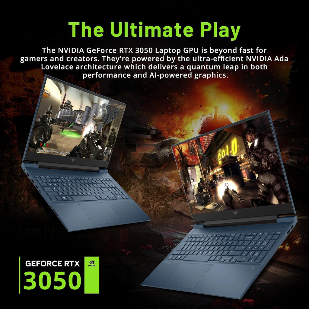 HP Victus 16.1' FHD IPS Gaming Laptop, Intel i5-11400H, 16GB RAM, 512GB SSD, GeForce RTX 3050, Backlit Keyboard, HD Camera, B&O Audio, Fast Charge, Wi-Fi 6, Windows 11, Blue (Renewed)