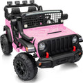 Outfunny 2 Seater Ride on Car Toy, 12V Electric Car for Kids 4-8 with Remote Control, Capacity 110 lb, LED Light - Light Pink
