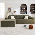 Opiesit 108' Boneless Couches for Living Room, Modular Sectional Sofa with Oversized Chaise, L-Shape Cloud Couch with Deep Seat, High-Density Memory Foam, No Assembly Required, Plush Corduroy Green