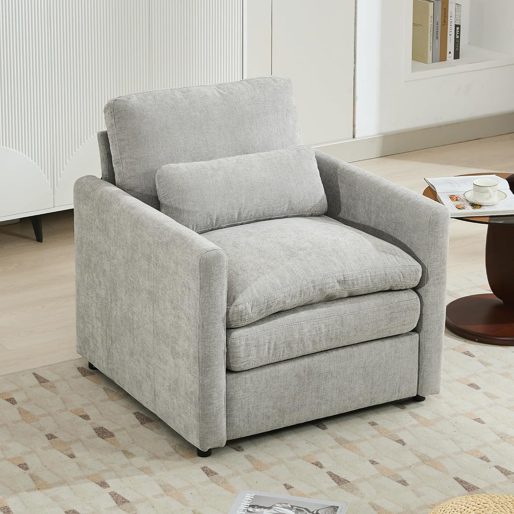 Harper & Bright Designs Chenille Fabric Upholstered Sofa, Oversized Comfy Cloud Loveseat Sofa Couch, Double Plush Cushion for Living Room