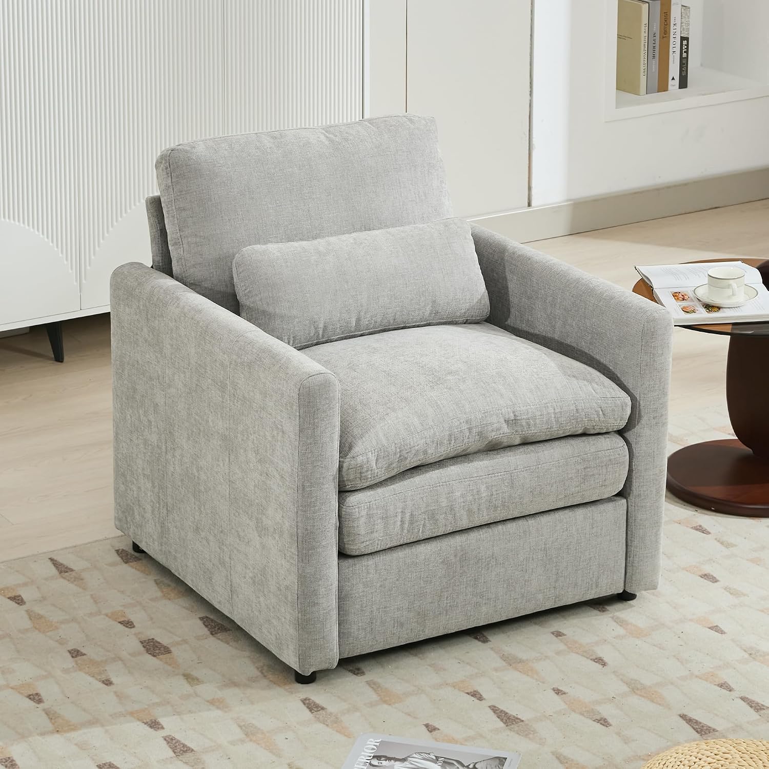 Harper & Bright Designs Chenille Fabric Upholstered Sofa, Oversized Comfy Cloud Loveseat Sofa Couch, Double Plush Cushion for Living Room