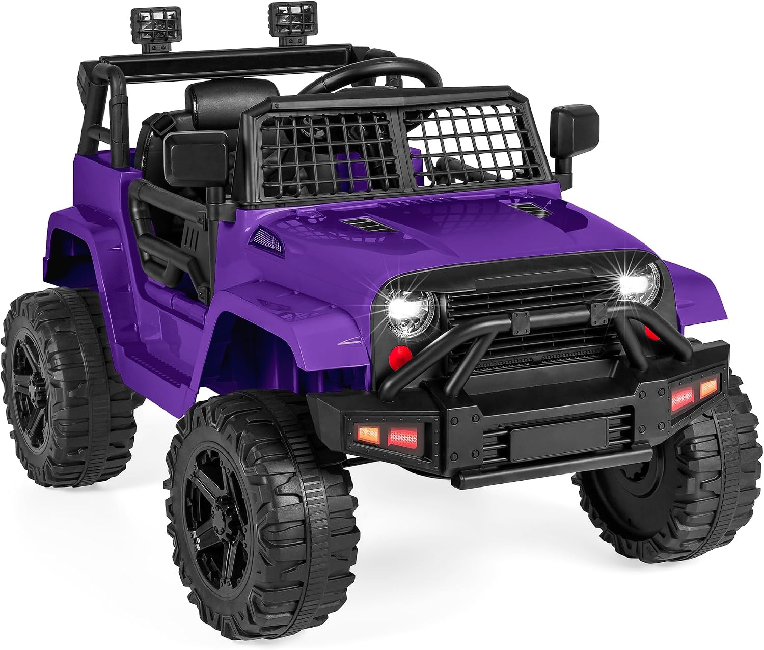 Best Choice Products 12V Kids Electric Vehicle Toy Ride On Car with Parent Remote Control for Toddlers, Seat Harness, 61 lbs Weight Capacity, Locking Doors, Spring Suspension, Bluetooth - Purple