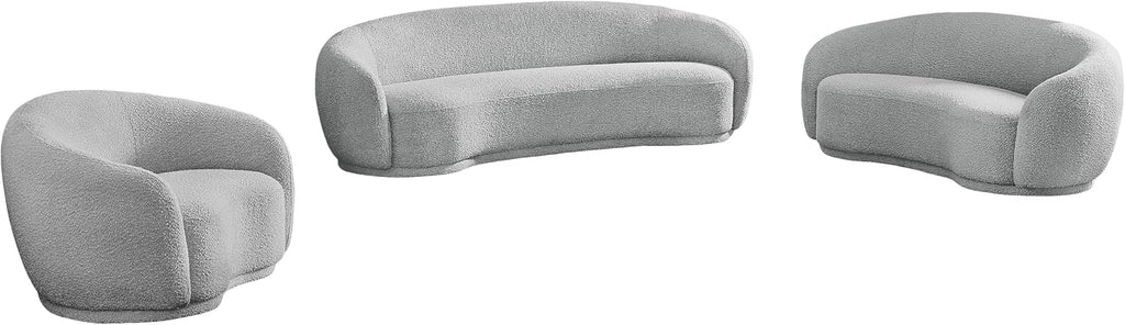 Meridian Furniture 693Grey-S Hyde Collection Modern | Contemporary Boucle Fabric Upholstered Sofa, Grey, 89.5' W x 38' D x 28' H