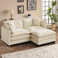 SoarFlash 77.95' Chenille Sectional Sofa, Comfy L Shaped Modular Coush Sofa with Ottoman, Modern 2 Seat Couch Deep Seat Sofa Set for Living Room,Beige