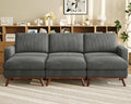Vesgantti 97' Modular Sectional Sofa Drak Gray, Sectional Couch with Movable Ottoman, Comfy Corduroy Couch with Spring Cushion, Modular Sofa with Deep Seat for Living Room, Bedroom and Apartment
