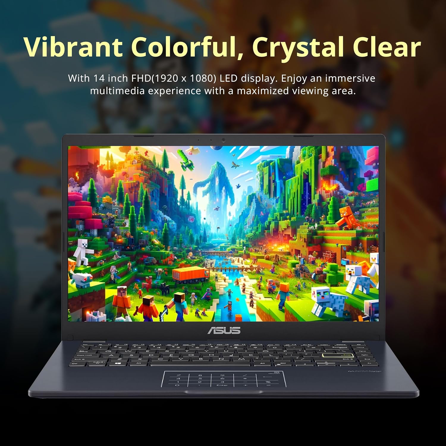 ASUS Vivobook Go 14' FHD Business Laptop, Intel Celeron N4500, 4GB RAM, 1.12TB Storage (128GB eMMC + 1TB Docking Station Set), Intel UHD Graphics, Number Pad, HD Webcam, Wi-Fi, Windows 11, Star Black