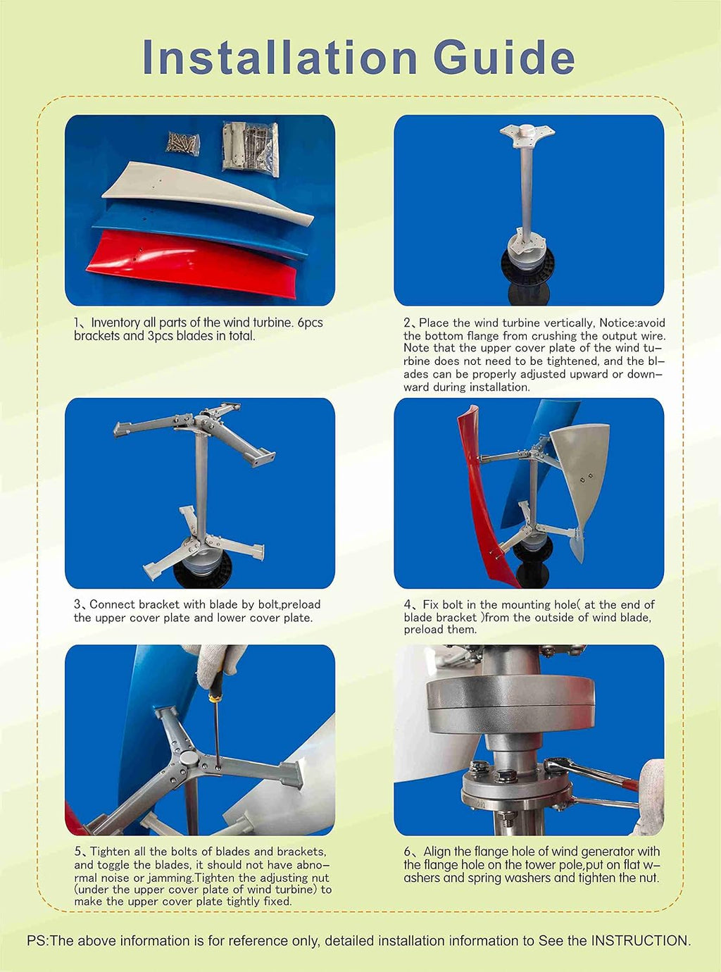 Low Speed Vertical Axis Wind Turbine Generator, 1000W-6000W 220V 48V 24V 12V AC Coreless Maglev Permanent Magnet Generator for Home