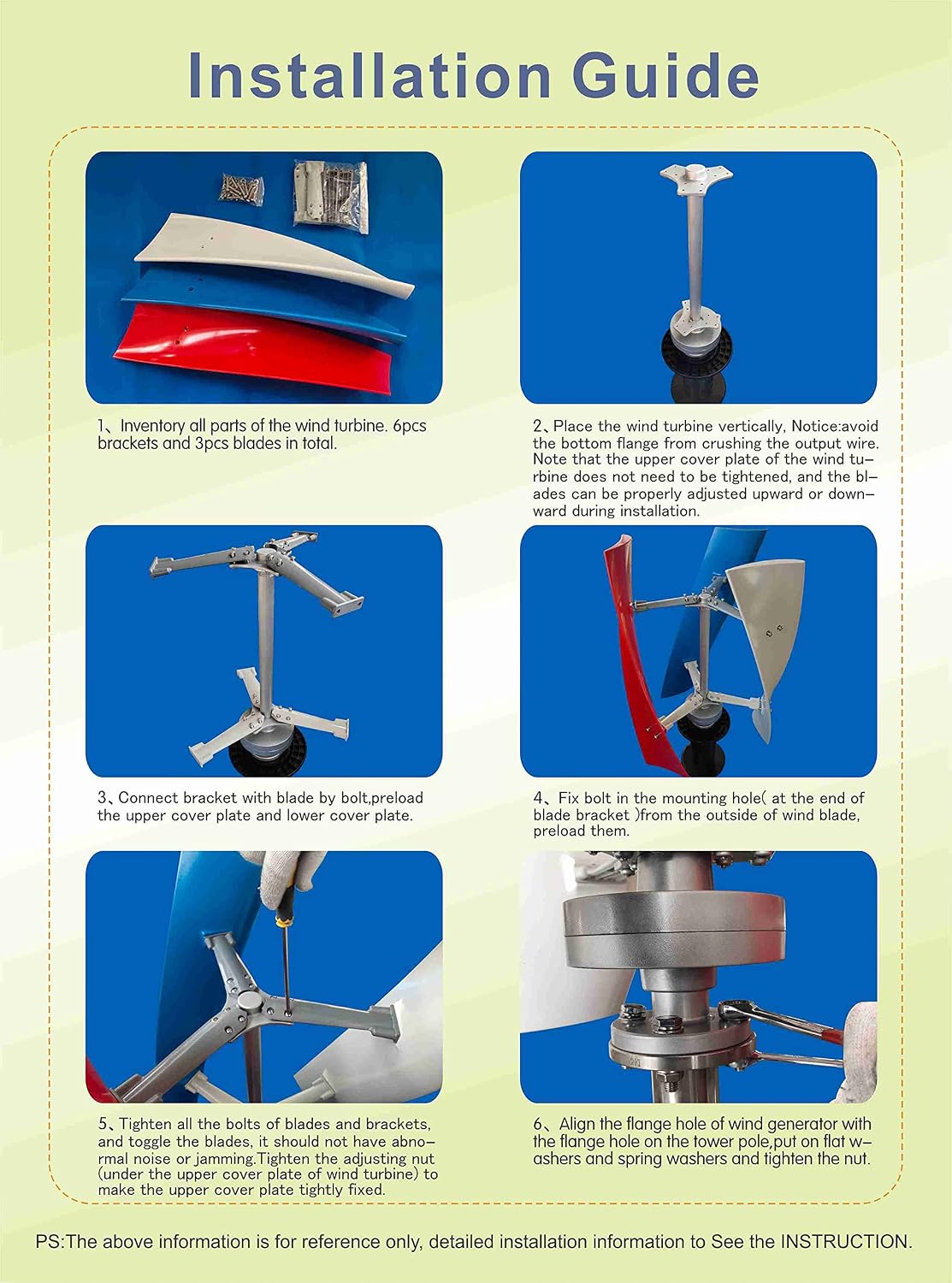 Low Speed Vertical Axis Wind Turbine Generator, 1000W-6000W 220V 48V 24V 12V AC Coreless Maglev Permanent Magnet Generator for Home