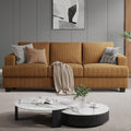 COPIAE 89 Inch Sofa with Extra Deep Seats Oversize, 3 Seater Sofa for Living Room, Modern Couch and Sofa, Comfy Armrests and Seats and Backrests, Easy Installation, Corduroy Fabric Ginger Yellow