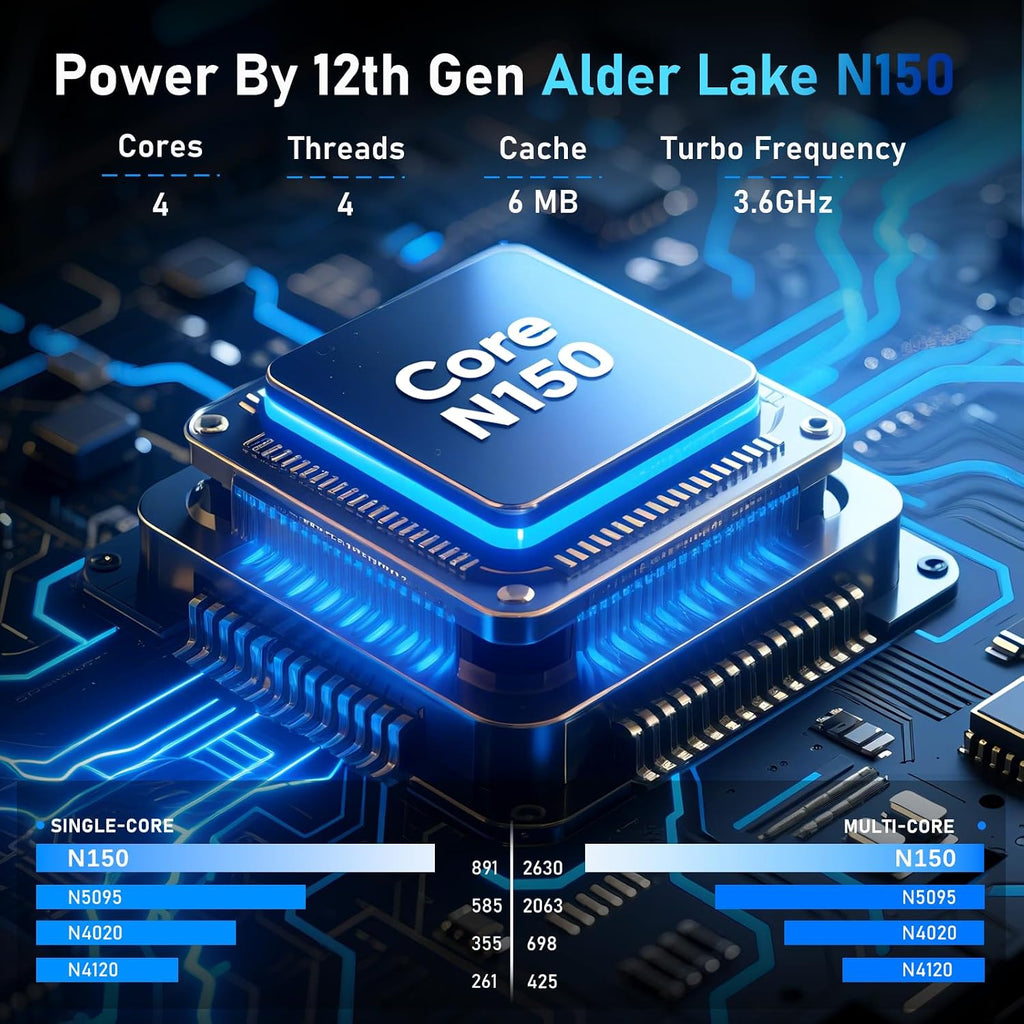 2026 Gaming Laptop,17.3 Inch Office 365 Laptop Computer,16GB RAM 512GB SSD,N150 Processor(4C/4T, Up to 3.6GHz),17.3' FHD 1920 * 1080 Display,WiFi 5,BT4.2, Backlit Keyboard