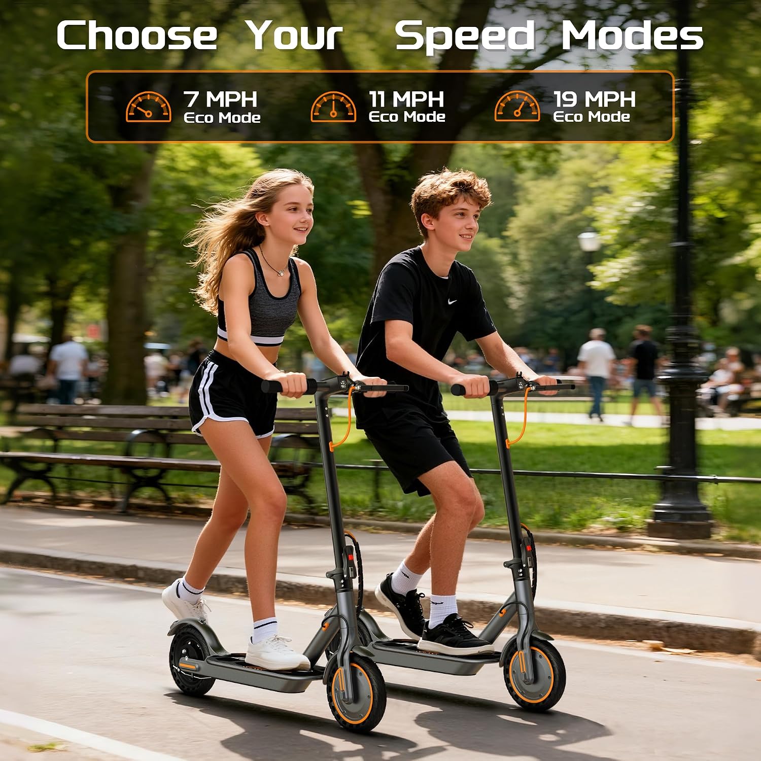 MAXSHOT Electric Scooter Adults & Big Kids, Top Speed 9/16/19MPH, 10/12/16/19Miles Range, 6.5'/8.5' Tires Folding Escooter, APP Control