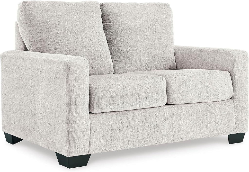 Signature Design by Ashley Rannis Coastal 2-in-1 Sofa Sleeper with Folding Gel Memory Foam Mattress, Twin, White