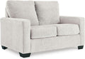 Signature Design by Ashley Rannis Coastal 2-in-1 Sofa Sleeper with Folding Gel Memory Foam Mattress, Twin, White