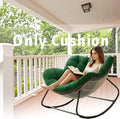 Outdoor Papasan Rocking Chair Cushion Replacement, Thicken Patio Wicker Egg Chair Cushion, Modern Royal Chair Cushion for Bedroom Living Room Porch Garden Lawn(Only Cushion)