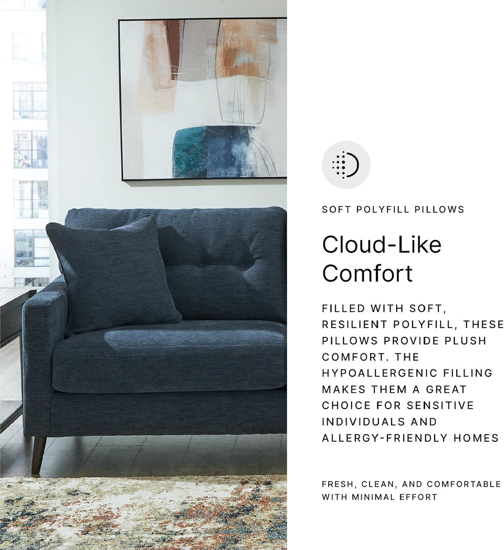 Signature Design by Ashley Bixler Classic Tufted Sofa with Removable Cushions, Blue