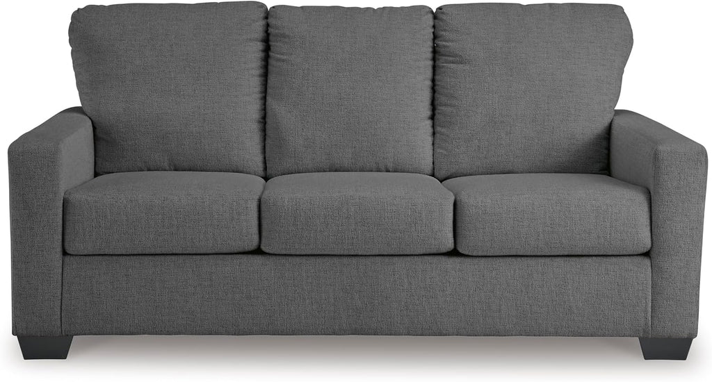 Signature Design by Ashley Rannis Casual 2-in-1 Sofa Sleeper with Folding Gel Memory Foam Mattress, Full, Gray
