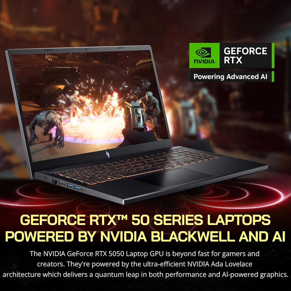 acer Nitro V 15.6' FHD IPS 165Hz Gaming Laptop, Intel Core i5-13420H, NVIDIA GeForce RTX 5050 8GB GDDR7, 16GB RAM, 1TB SSD, Backlight Keyboard, Wi-Fi 6, Win 11 Pro, Black, 1TB Docking Station Set