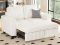 Belffin Corduroy Sectional Sleeper Sofa with Pull Out Bed Modular Sectional Loveseat Sofa Bed for Living Room Beige Couch