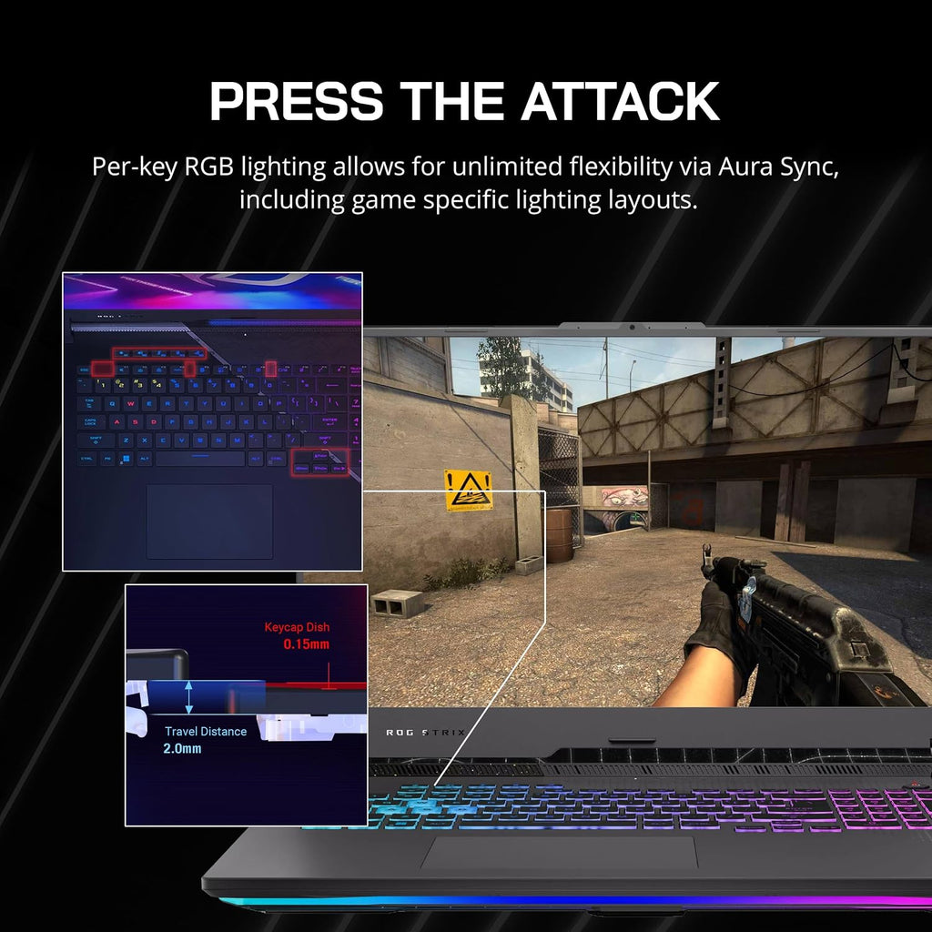 ASUS ROG Strix G17 17.3' QHD 240Hz Gaming Laptop, AMD Ryzen 9 7845HX, GeForce RTX 4060, 64GB DDR5 RAM, 2TB PCIe SSD, 4-Zone RGB Backlit Keyboard, WiFi 6E, Win 11 Pro, Gray, 32GB USB Card (Renewed)