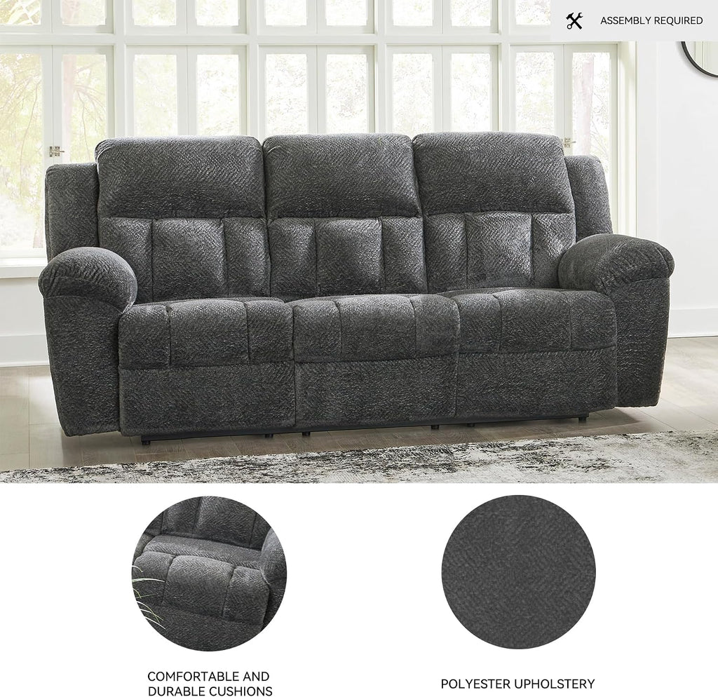 Signature Design by Ashley Frohn Contemporary Manual Reclining Sofa, Gray