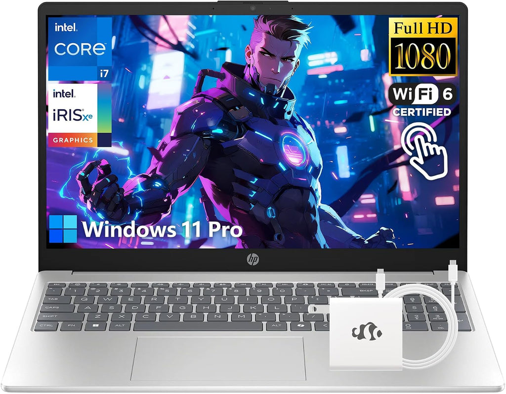 HP i7 Touchscreen Laptop, Intel Core i7-1355U(10-Cores, Up to 5GHz, Beat Core 7 160U), 32GB RAM 1TB SSD 15.6' FHD Intel Iris Xe Graphics, Win 11 Pro w/GM Accessory Computer for Business Gaming