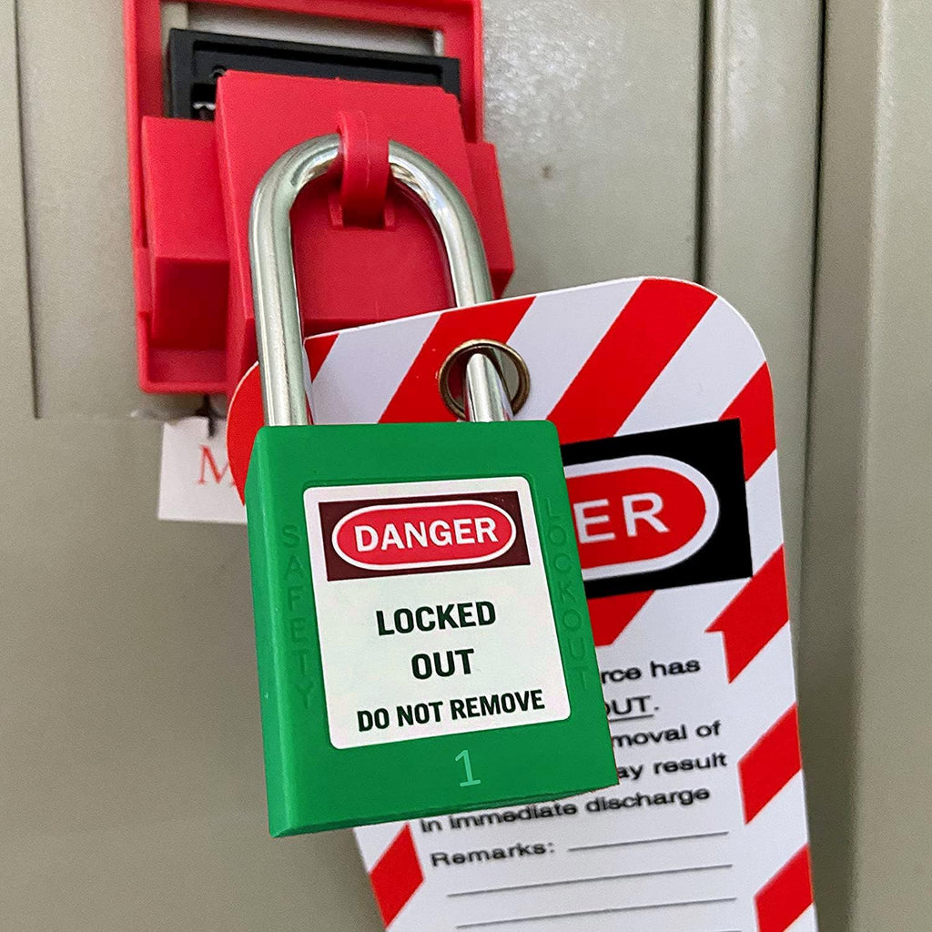 SAFBY 50 Keyed Different Lockout Tagout Locks with 50 Lock Out Tag Out Tags - Loto Safe Padlocks for Lock Out Tag Out Stations and Devices