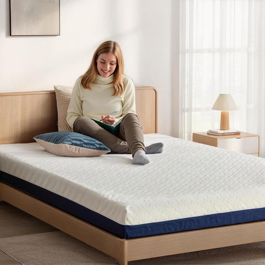 6 Inch Mattress Full Size, Gel Memory Foam Mattress for Dorms, Daybeds, Living Room, Guest Rooms, Removable Cover, Medium Firm for Pressure Relief