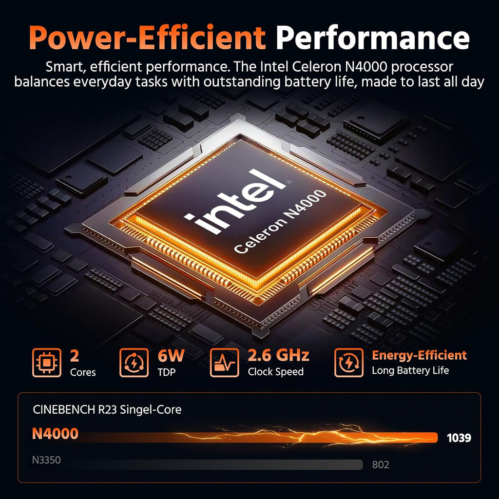 15.6' Laptop Computer, 8GB RAM 256GB SSD Celeron N4000(up to 2.6GHz) Laptop Win 11 Office Suite FHD IPS sRGB Notebook 2.4G&5G WiFi BT 4.2 HDMI USB 3.0 5000mAh Battery for Home Student Business