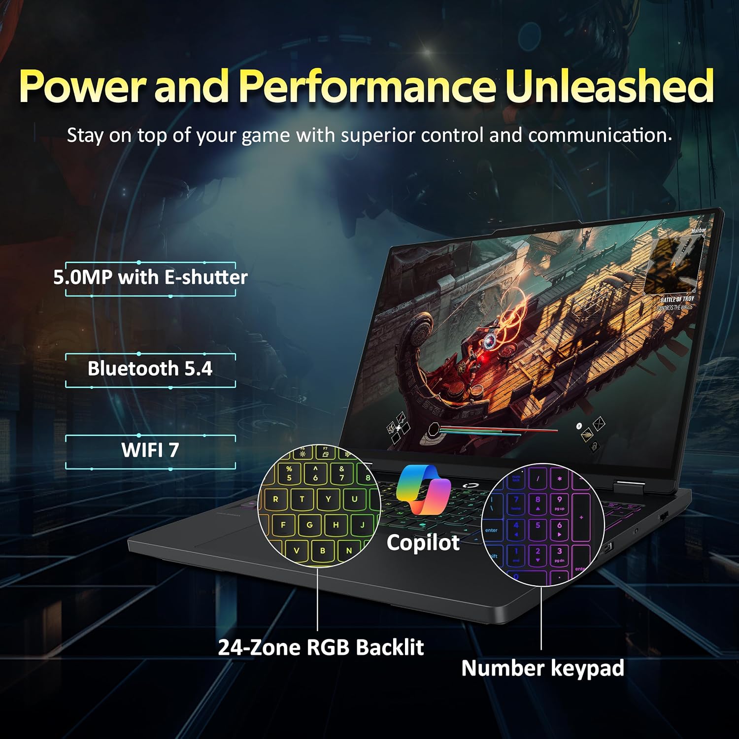 Lenovo Legion Pro 5 16' WQXGA 240Hz Gaming Laptop, Intel i7-14650HX, GeForce RTX 5060, 64GB DDR5, 3TB Storage(2TB SSD+1TB Docking Station), 24-Zone RGB Backlit Keyboard, Wi-Fi 7, Win 11 Pro, Black