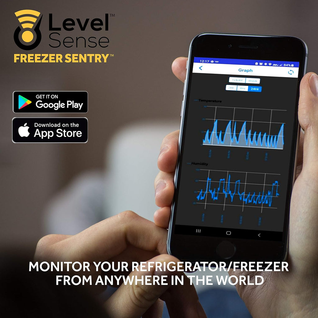 WiFi Freezer Alarm and Refrigerator Temperature Monitor – Wireless Freezer Thermometer (4 Foot Sensor Length)
