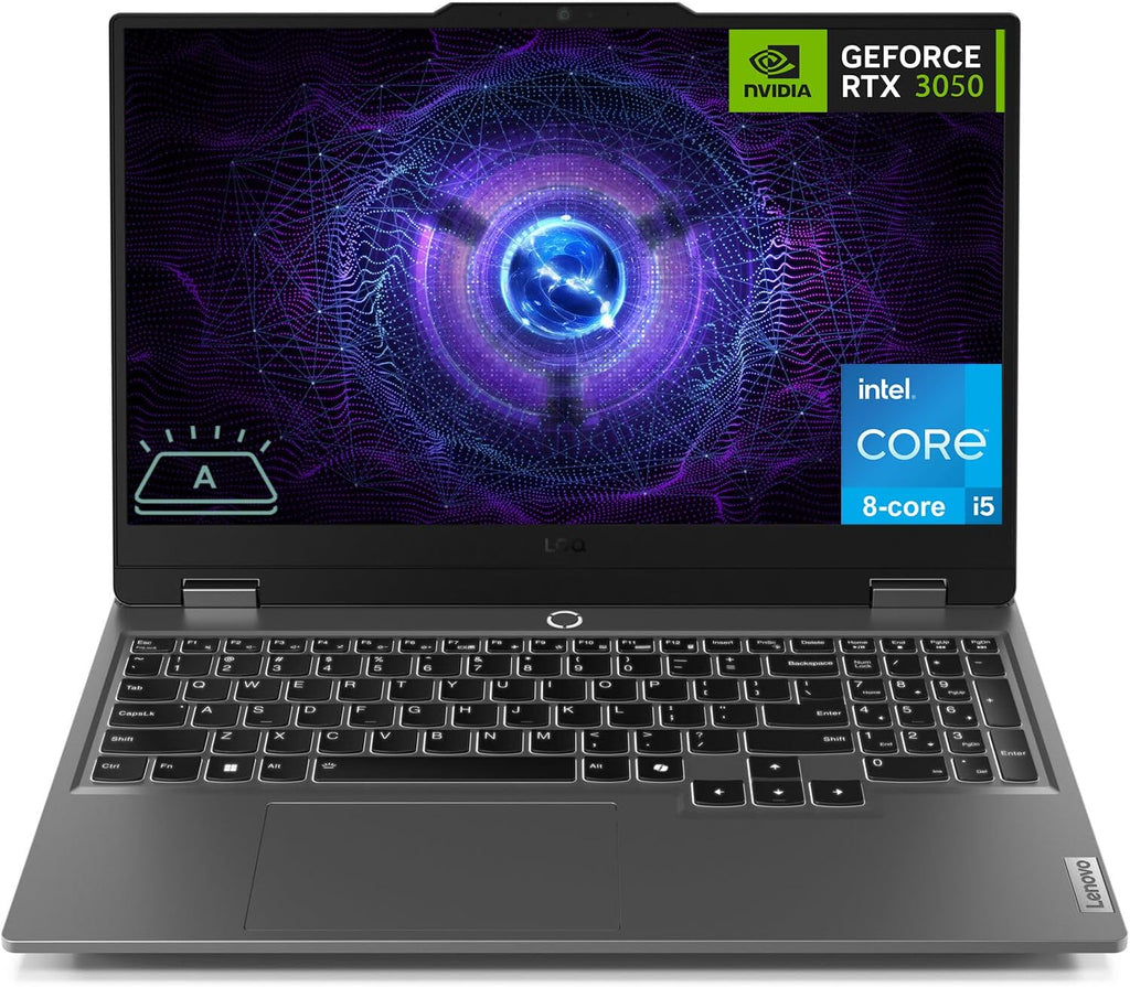 Lenovo LOQ Gaming Laptop, 15.6' FHD 144Hz Display, 8-core Intel Core i5-12450HX Processor, GeForce RTX 3050, 32GB DDR5, 2TB SSD, Wi-Fi 6, Ethernet, USB-C, HDMI, Backlit Keyboard, Windows 11 Home