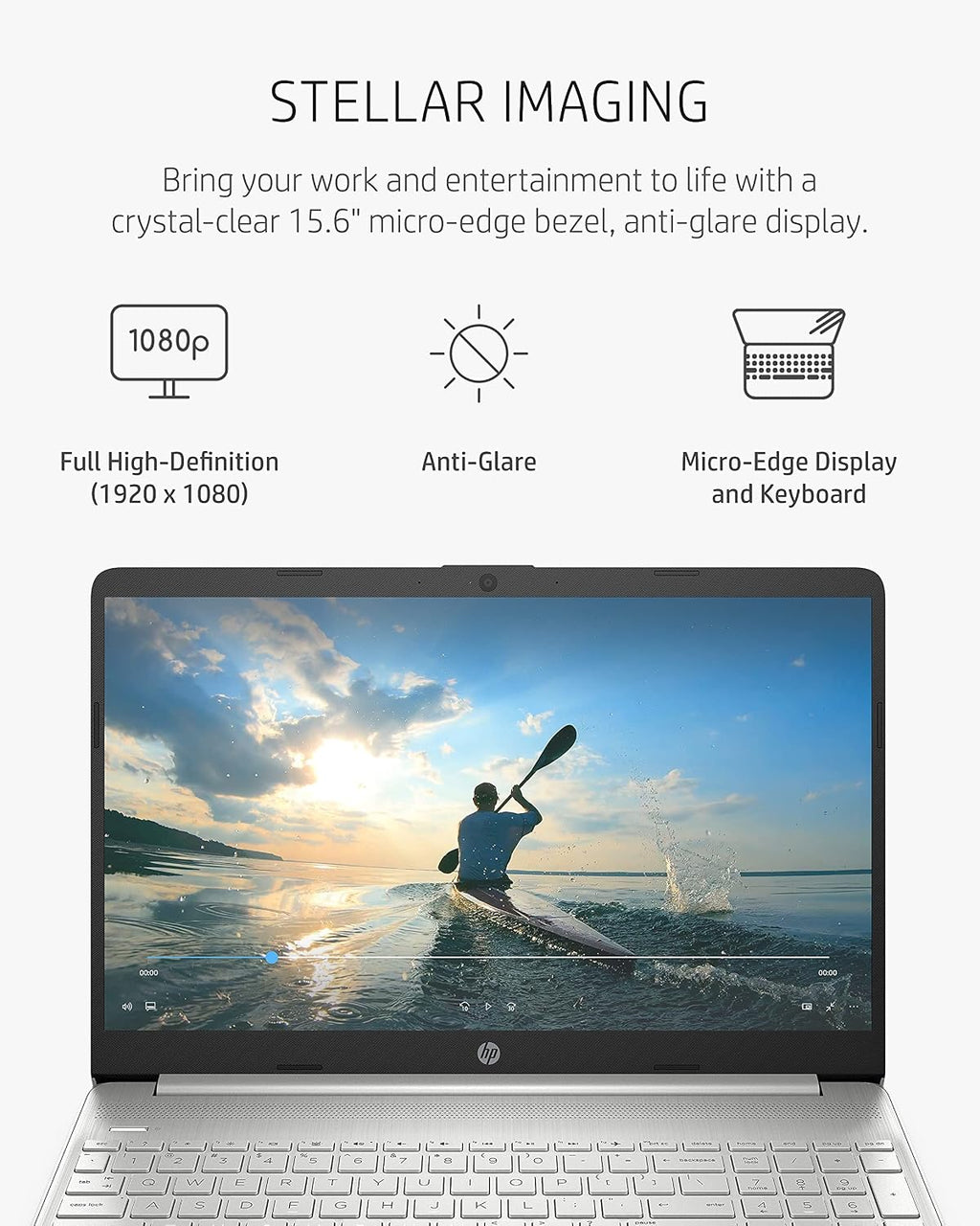 HP 15 Laptop, AMD Ryzen 3 Processor, 8 GB RAM, 256 GB SSD, 15.6' Full HD Windows 10 Home in S Mode, Lightweight Computer with Webcam and Dual Mics, Work, Study, & Gaming (15-ef1050nr, 2021)