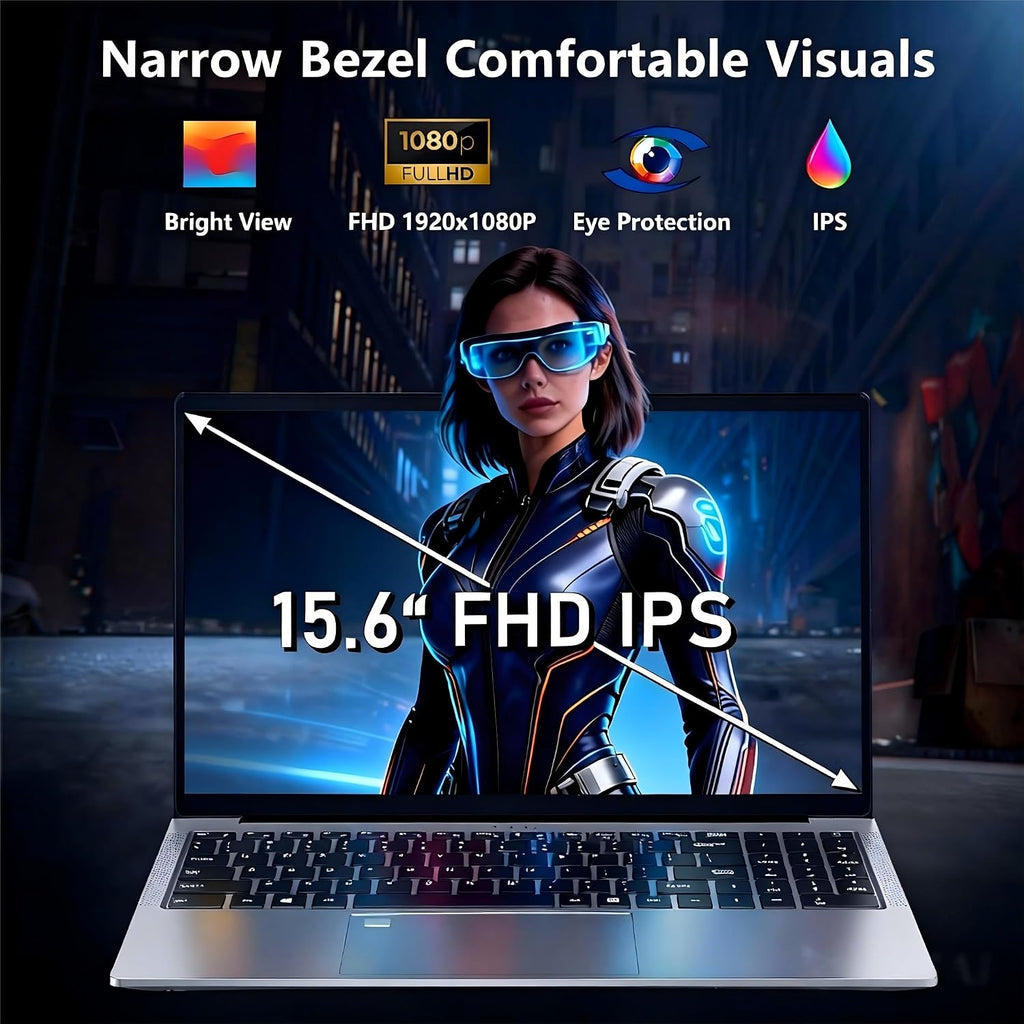 NIAKUN Gaming Laptop, Window 11 Pro Laptop Computer 2026,15.6 Inch Lap Top, 10th Gen i3 Processor (Beat N150, N100), 16GB RAM, 512GB SSD, FHD Display, WIFI5, BT5.0, Backlit Keyboard