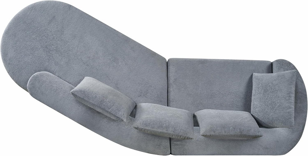 Christopher Knight Home Randa Upholstered 5-Seater Sofa for Living Room, Modern Fabric Oversized Chair Cloud Couch, Fully Assembled Long Sofa Chaise Lounge, Light Gray