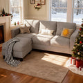 SUNLEI Convertible Sectional Sofa for Small Spaces, L Shaped Modular Sofa with Reversible Chaise & Ottoman Storage, 3 Seat Modern Small Couches for Living Room in Apartment, Linen Fabric, Light Grey