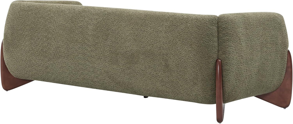 Christopher Knight Home Almad 2 Pieces Sofa Couch Set, Cozy 3-Seater Sofa and Loveseat for Living Room, Upholstered Couch Chair, Soft Seating Lounge Sofa with Wood Frame, Boucle Fabric, Olive Green