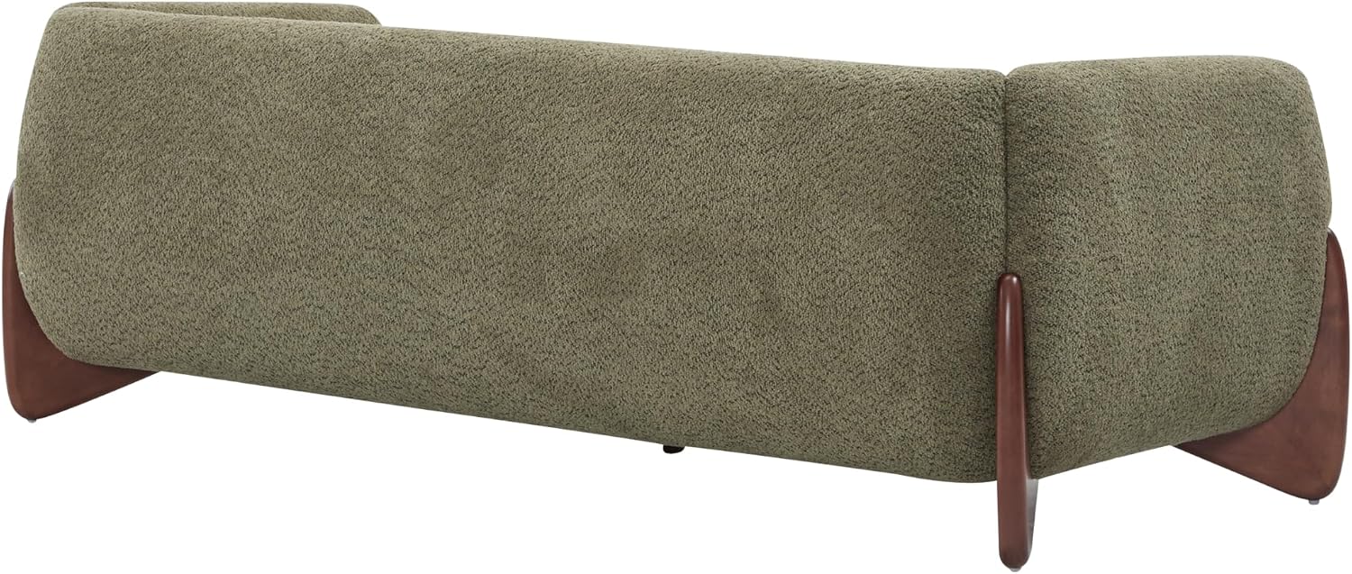 Christopher Knight Home Almad 2 Pieces Sofa Couch Set, Cozy 3-Seater Sofa and Loveseat for Living Room, Upholstered Couch Chair, Soft Seating Lounge Sofa with Wood Frame, Boucle Fabric, Olive Green