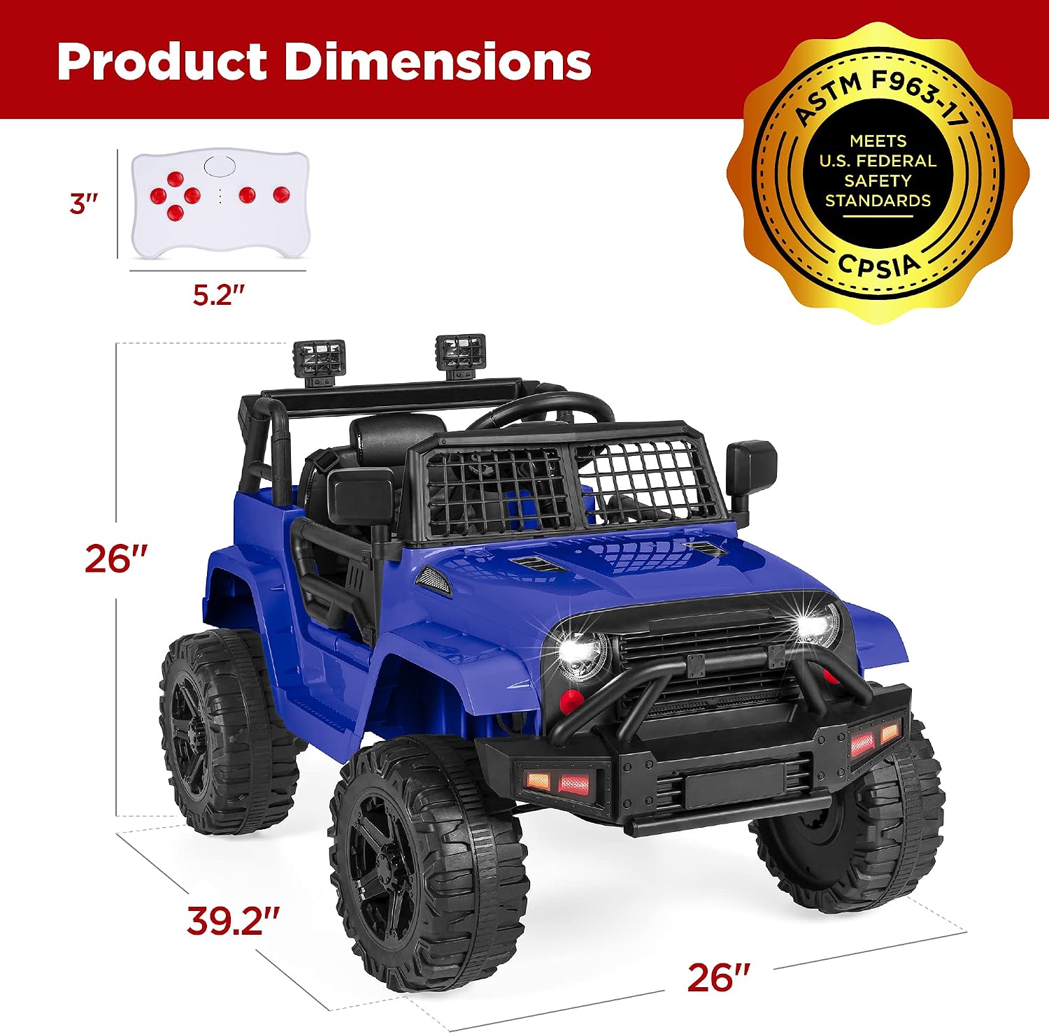 Best Choice Products 12V Kids Electric Vehicle Toy Ride On Car with Parent Remote Control for Toddlers, Seat Harness, 61 lbs Weight Capacity, Locking Doors, Spring Suspension, Bluetooth - Blue
