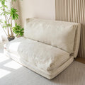 MAXYOYO Folding Sofa Bed, Extra Thick and Long Floor Sofa Convertible Sleeper Chair with Washable Cover, Floor Couch Lounge Bean Bag Bed for Living Room, Beige, 54x95 Inch