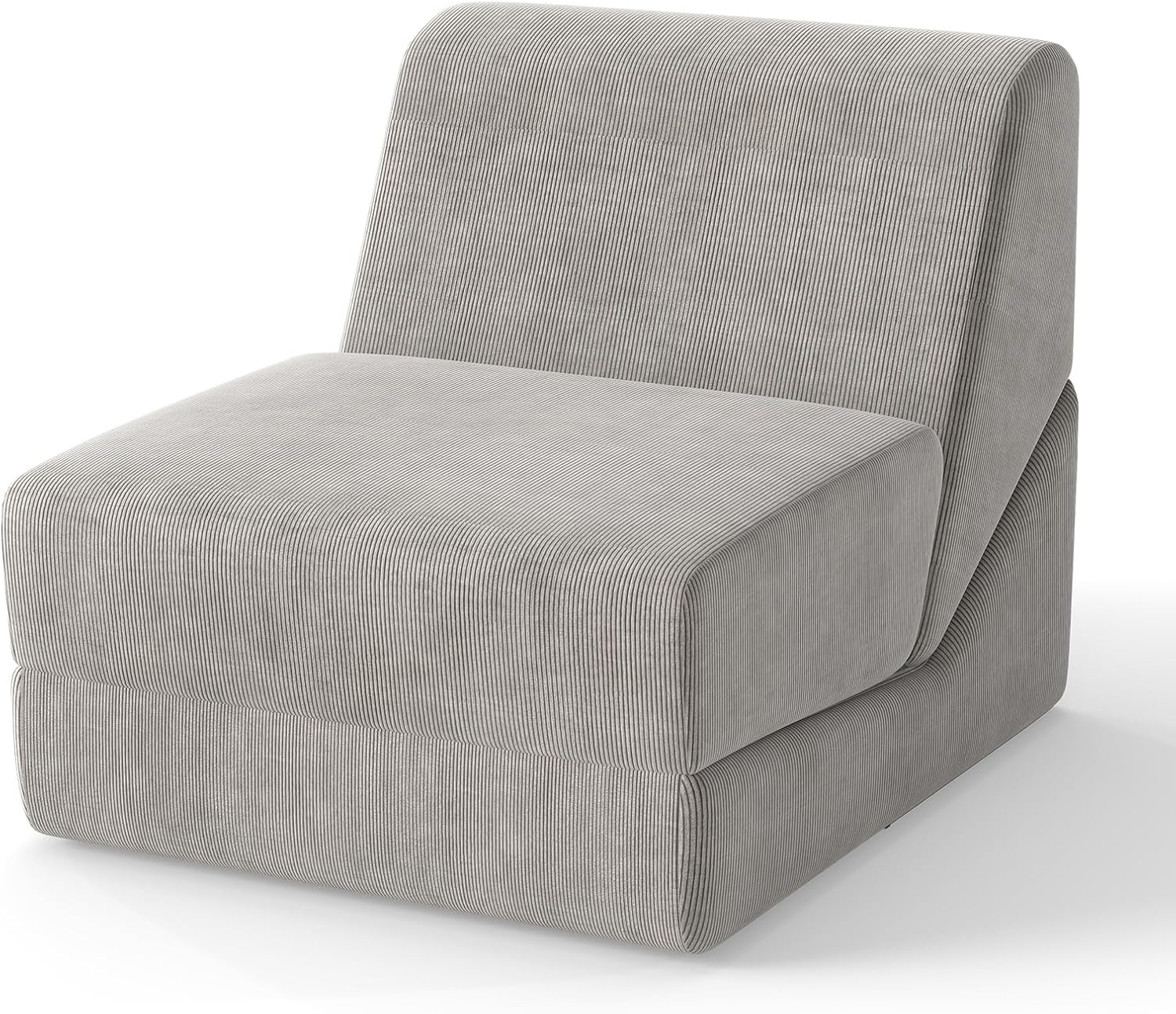 Giantex 3-in-1 Folding Sofa Bed, Convertible Sleeper Chair with Back Support, High Density Sponge, Washable Zippered Cover, Portable Floor Chaise Lounge for Living Room Bedroom Office Apartment (Grey)