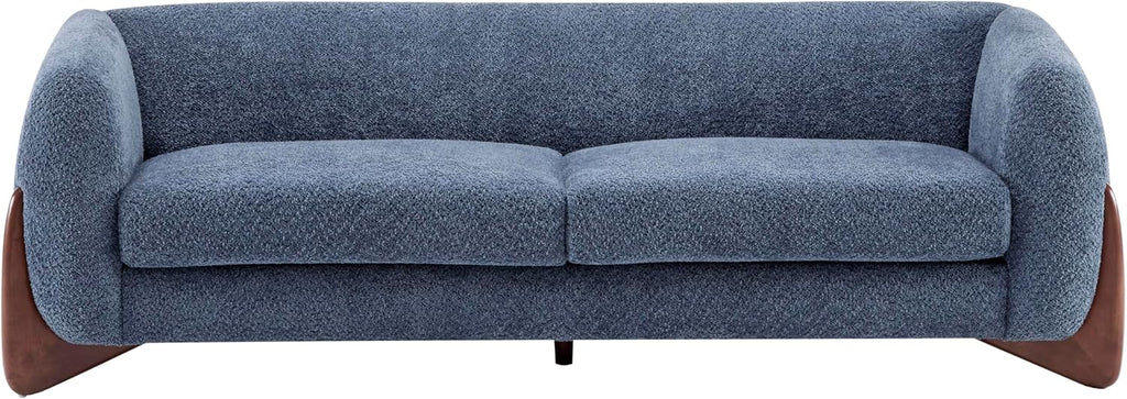 Christopher Knight Home Almab 82 Inches Sofa Couch, Cozy Boucle Upholstered 3-Seater Sofa, Wood Frame Couch, Comfy Couches for Living Room and Office, Modern Sofa, Lounge Seating, Navy Blue