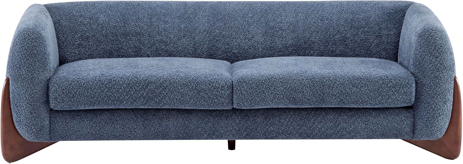 Christopher Knight Home Almab 82 Inches Sofa Couch, Cozy Boucle Upholstered 3-Seater Sofa, Wood Frame Couch, Comfy Couches for Living Room and Office, Modern Sofa, Lounge Seating, Navy Blue
