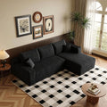 96''Sectional Couches for Living Room,Modern Modular Sectional Sofa,Upholstered Boneless Couch Comfy Cloud Couch with L Shaped Chaise (Black, Upgrade-96''W Right Facing Chaise)