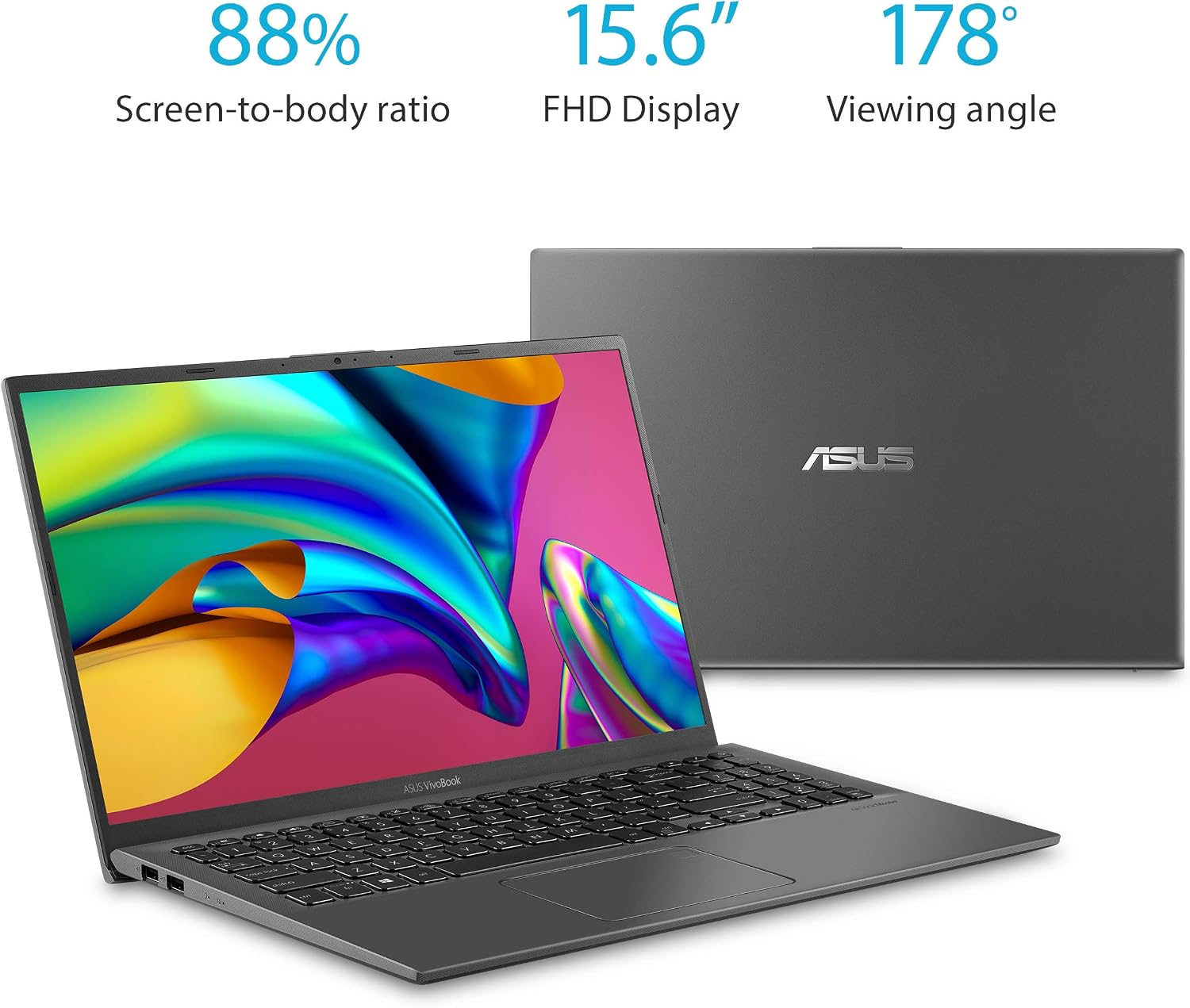 ASUS VivoBook 15 Thin and Light Laptop- 15.6â€ Full HD, Intel i5-1035G1 CPU, 8GB RAM, 512GB SSD, Backlit KeyBoard, Fingerprint, Windows 10- F512JA-AS54, Slate Gray
