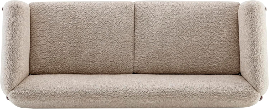 Christopher Knight Home Almab 82 Inches Sofa Couch, Cozy Boucle Upholstered 3-Seater Sofa, Wood Frame Couch, Comfy Couches for Living Room and Office, Modern Sofa, Lounge Seating, Almond