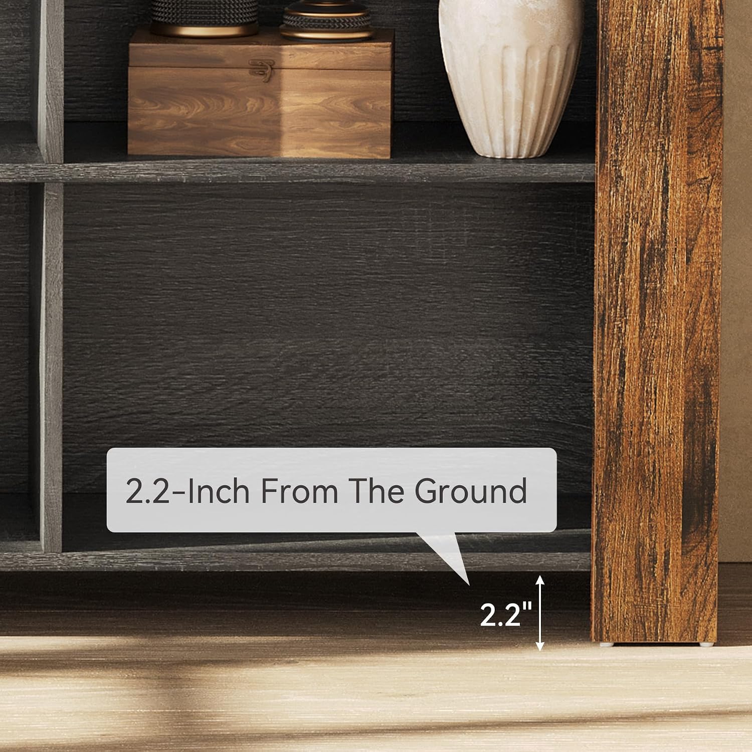 LITTLE TREE Console Table with Storage, 63-Inch Narrow Long Sofa Table, Entryway Table with 6 Cubes, Farmhouse Storage Shelves for Entryway, Living Room