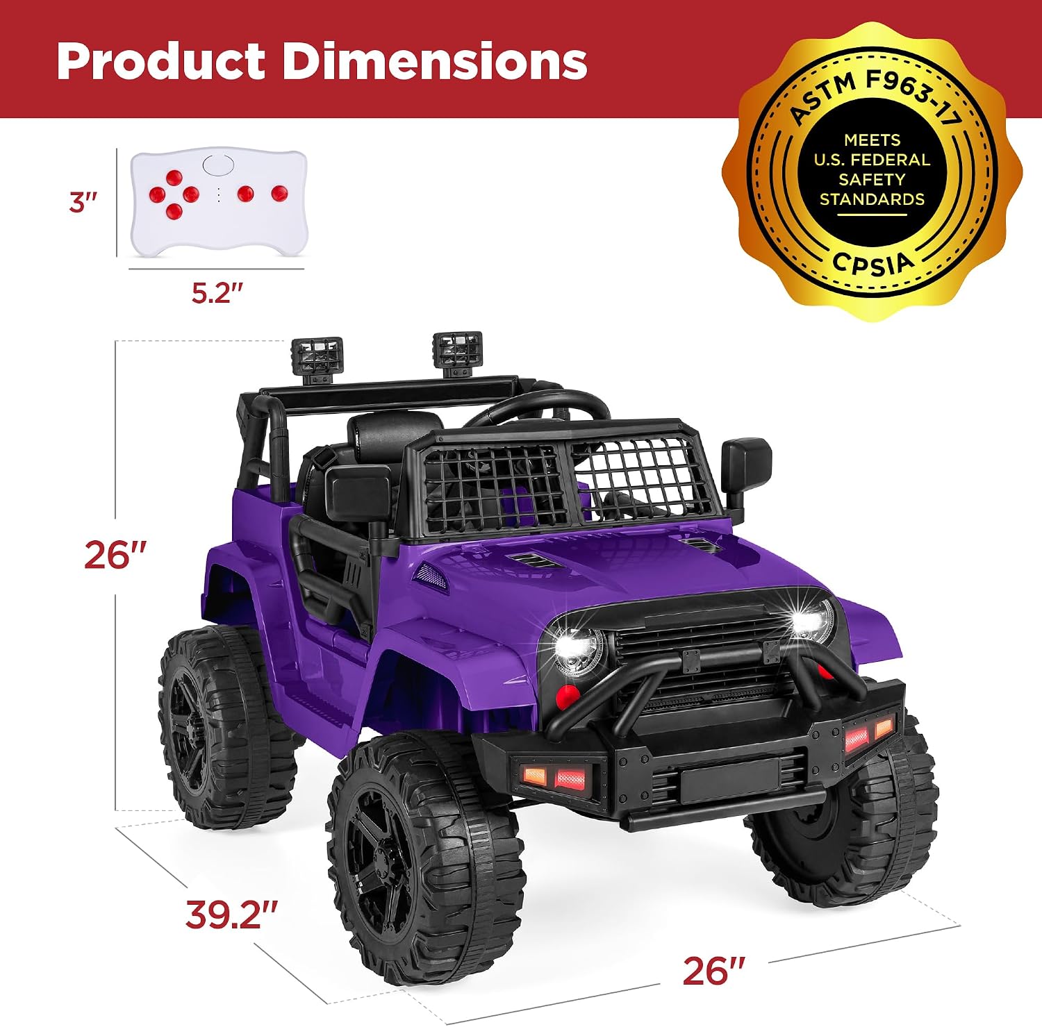 Best Choice Products 12V Kids Electric Vehicle Toy Ride On Car with Parent Remote Control for Toddlers, Seat Harness, 61 lbs Weight Capacity, Locking Doors, Spring Suspension, Bluetooth - Purple