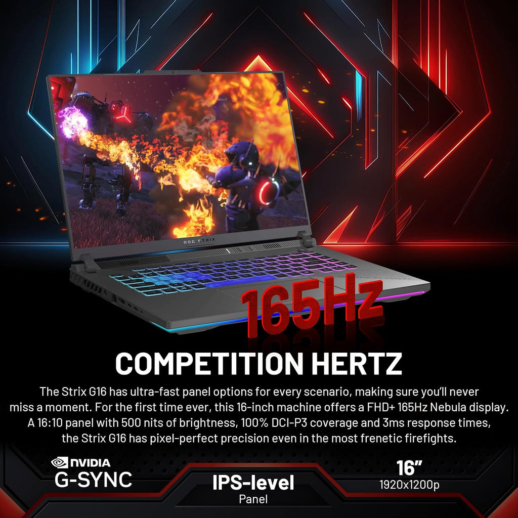 ASUS ROG Strix G16 16' WUXGA 165Hz Gaming Laptop, NVIDIA GeForce RTX 5070 Ti 12GB GDDR7, AMD Ryzen 9 8940HX, 64GB DDR5, 2TB SSD, Backlit Keyboard, Win 11 Pro, Gray, 1TB Docking Station Set
