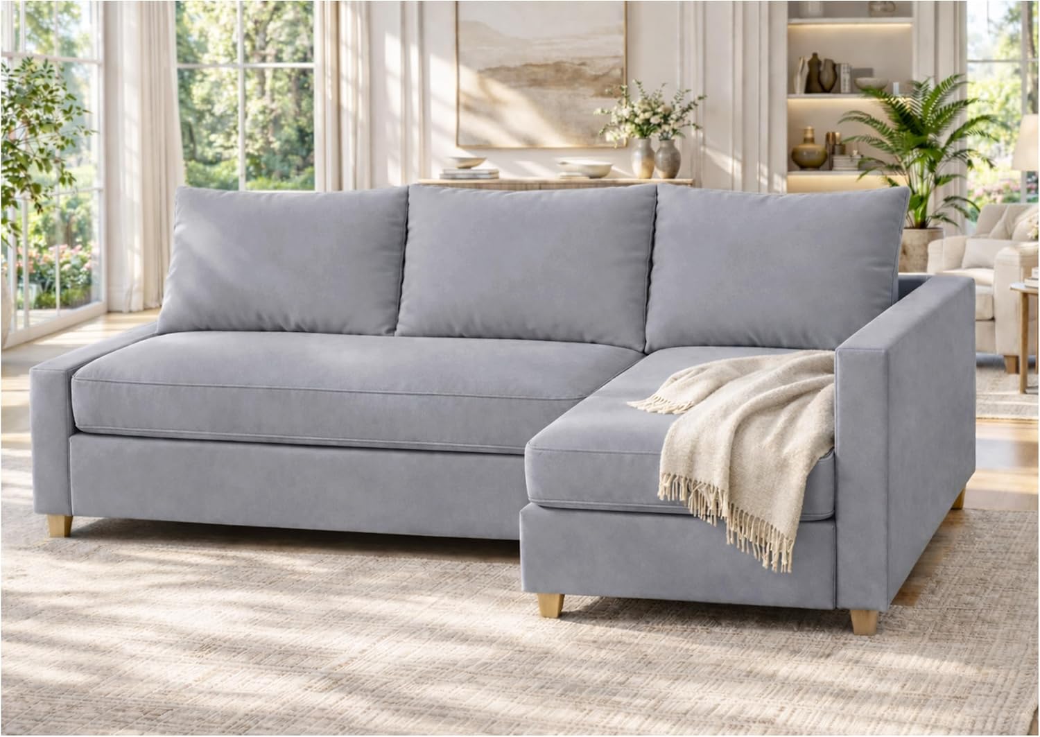 Durable Polyester Flax Friheten Sleeper Sofa Cover Replacement is Compatible with IKEA Friheten Sofa Bed, Or Corner, Or Sectional Slipcover. Sofa Cover Only (LG Arm On Left)