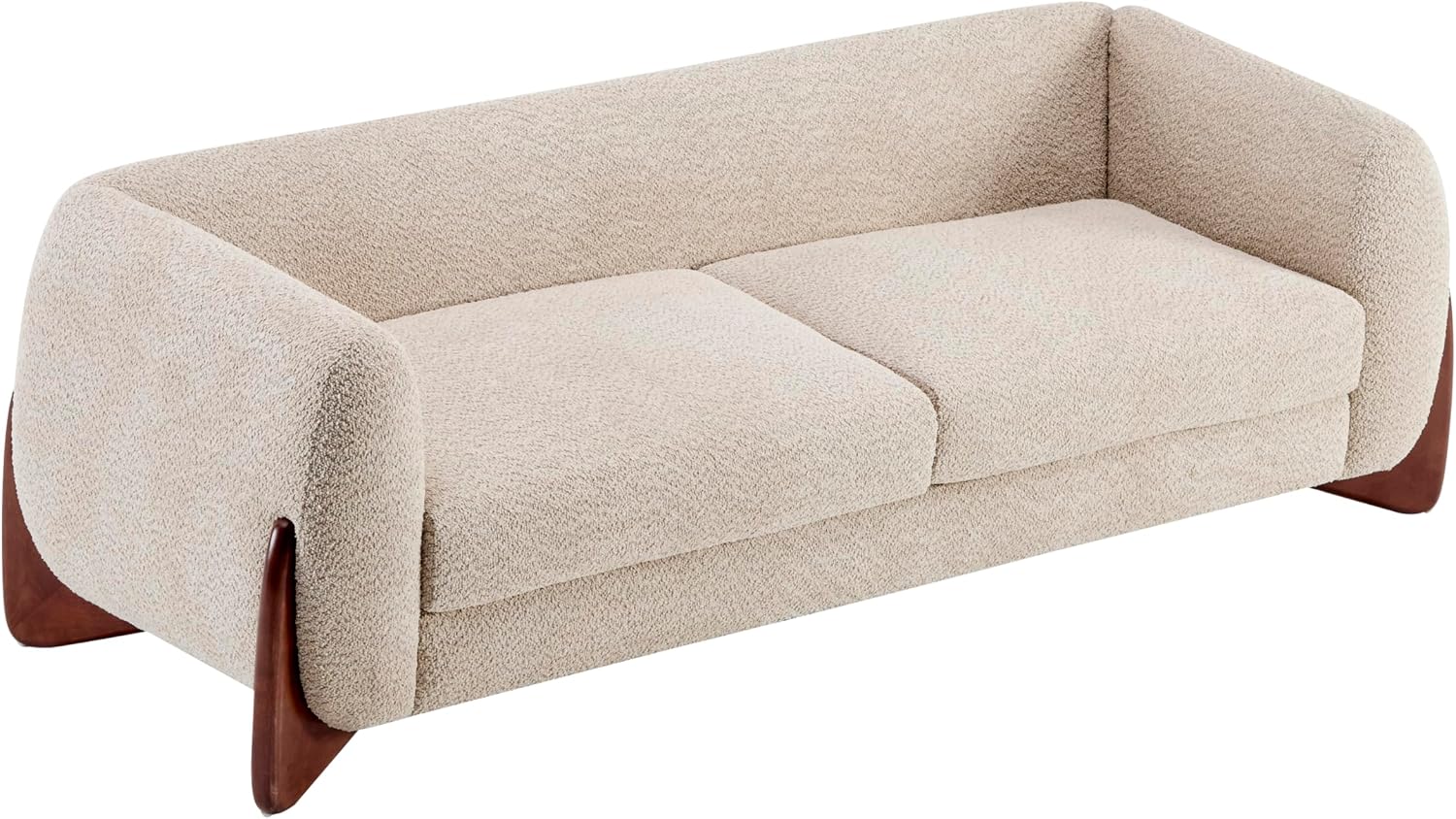 Christopher Knight Home Almab 82 Inches Sofa Couch, Cozy Boucle Upholstered 3-Seater Sofa, Wood Frame Couch, Comfy Couches for Living Room and Office, Modern Sofa, Lounge Seating, Almond